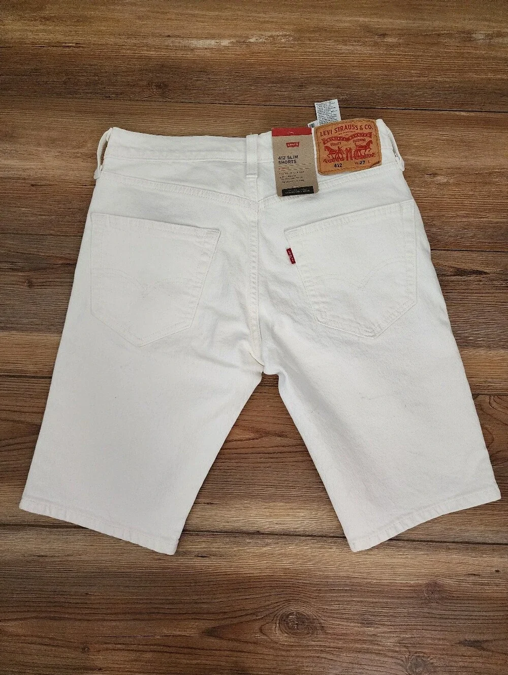 Levi's 412 Slim Men's Shorts 27 Off-White